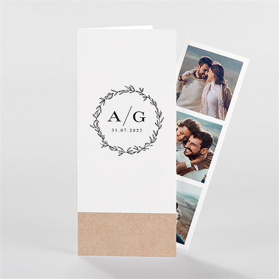 Faire-part mariage douce harmonie photomaton