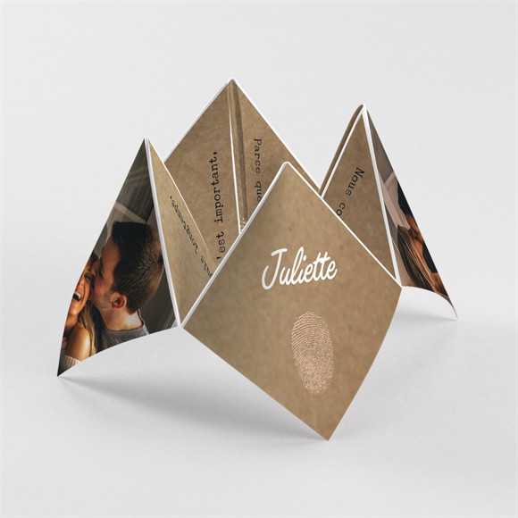 Faire-part mariage Nos empreintes origami réf.N33069