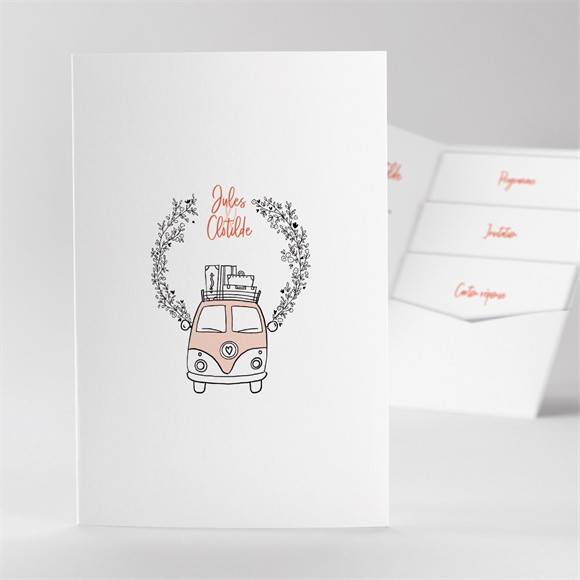 Faire-part mariage Douceur Champetre pocketfold réf.N84126