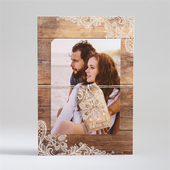 Faire-part mariage Boisé superposition réf.N99152