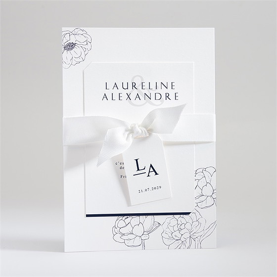 Faire-part mariage chic et moderne superposition