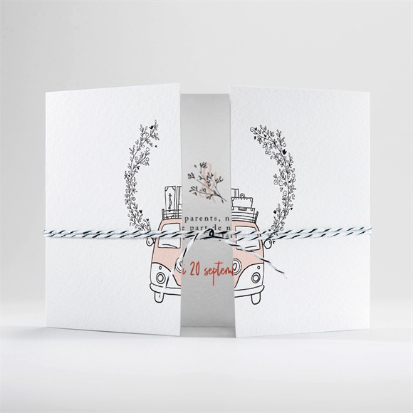 Faire-part mariage Douceur Champetre 2 volets réf.N701120