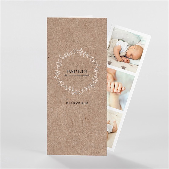 Faire-part naissance kraft & co photomaton