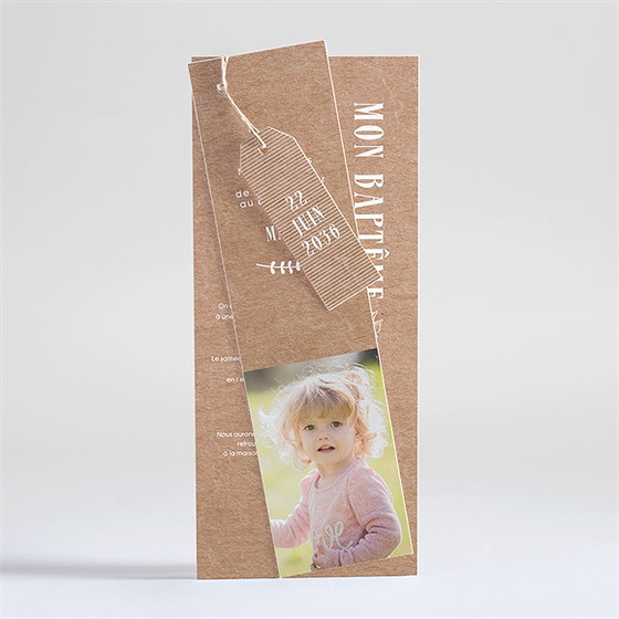 Faire-part de baptême pele mele photo original trio