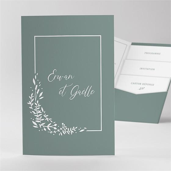 Faire-part mariage elégante poésie pocketfold