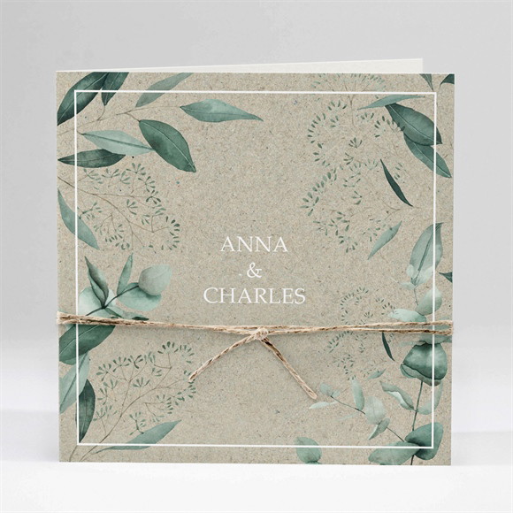 Faire-part mariage Intimité carré plié réf.N451351