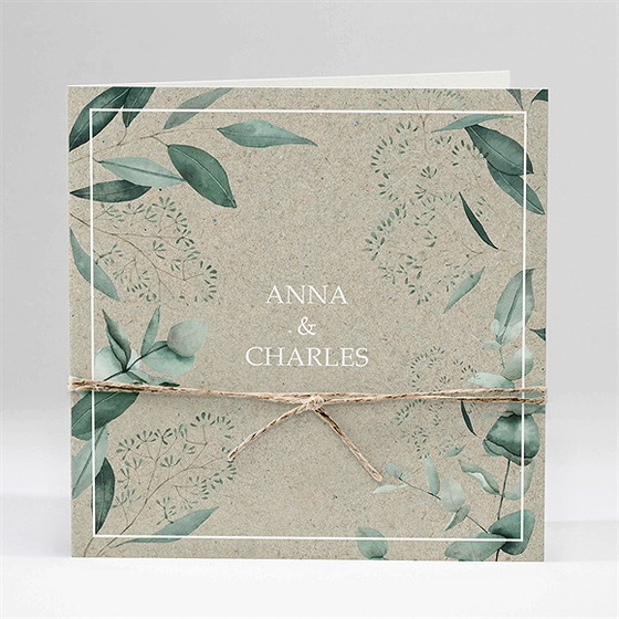 Faire-part mariage intimité carré plié