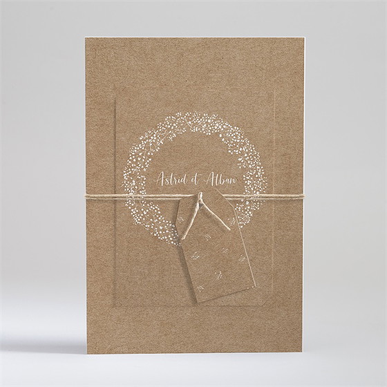 Faire-part mariage couronnés d'etoiles superposé