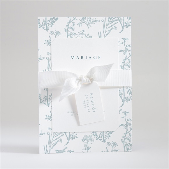 Faire-part mariage Jouy exclusif superposition réf.N99156