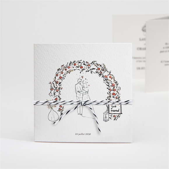 Faire-part mariage Belle Intimité accordéon réf.N831111