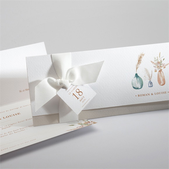 Faire-part mariage Beauté Délicate Pochette réf.N94160