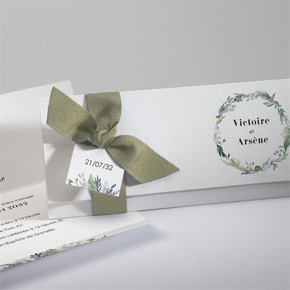 Faire-part mariage Délicate Aquarelle pochette réf.N94163