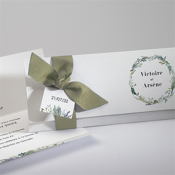 Faire-part mariage délicate aquarelle pochette