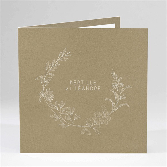 Faire-part mariage Festivités carré plié réf.N451352