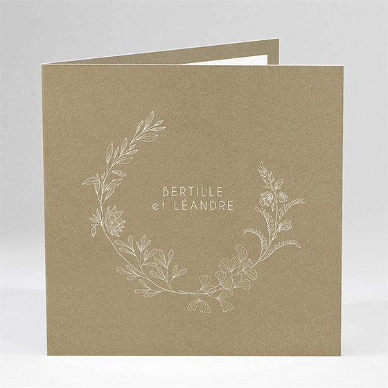 Faire-part mariage festivités carré plié