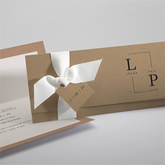 Faire-part mariage Liés pochette réf.N94166