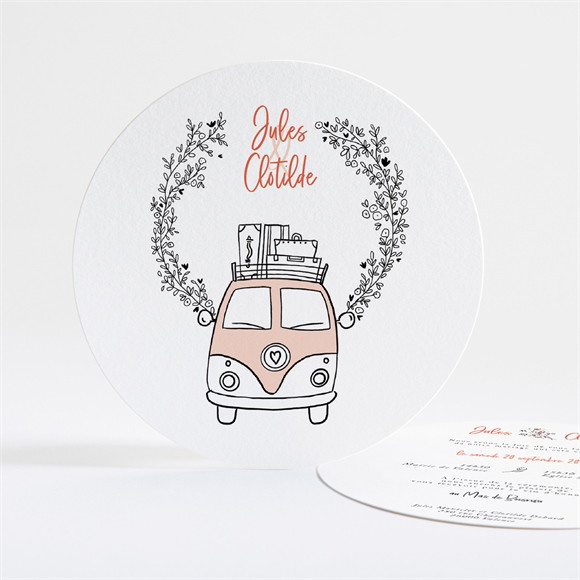 Faire-part mariage Douceur Champetre rond réf.N321187