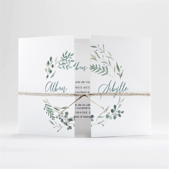 Faire-part mariage Bouquet provençal 2 volets réf.N701123