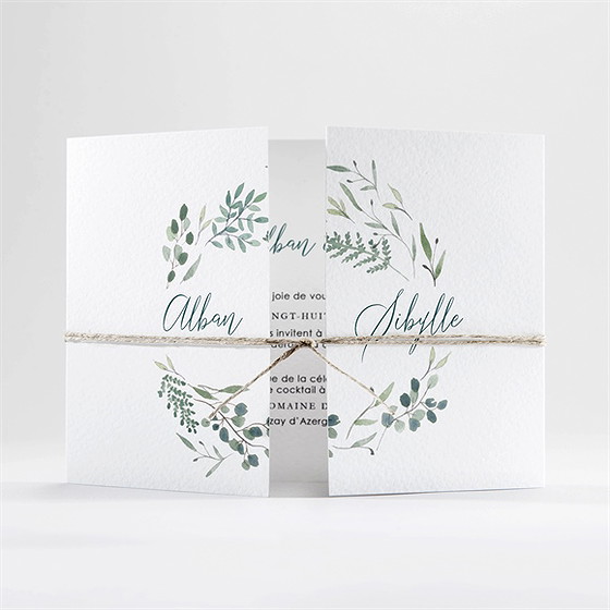 Faire-part mariage bouquet provençal 2 volets