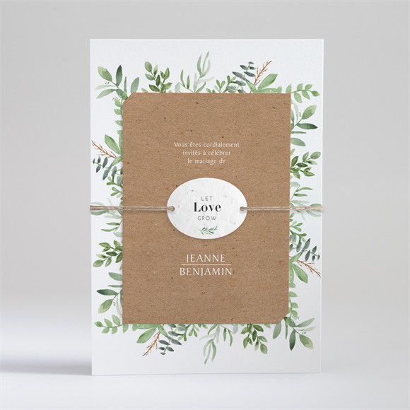 Faire-part mariage Love power ensemencé réf.N99163