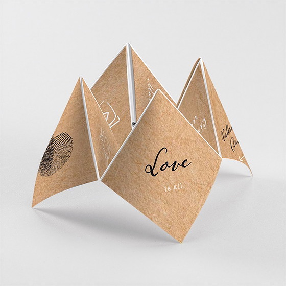 Faire-part mariage coeur croisé origami