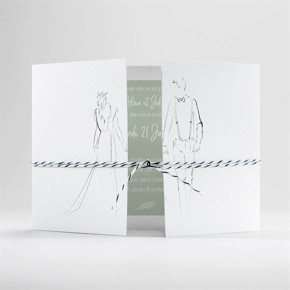 Faire-part mariage Beauté à fleurir 2 volets réf.N701126