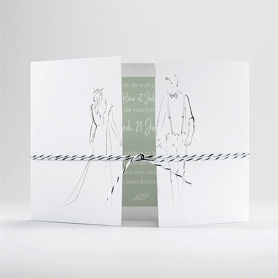 Faire-part mariage beauté à fleurir 2 volets