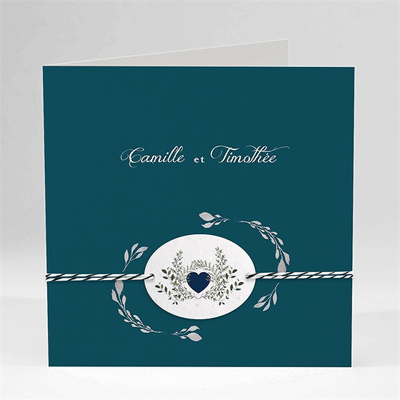 Faire-part mariage tourbillon sentimental plié