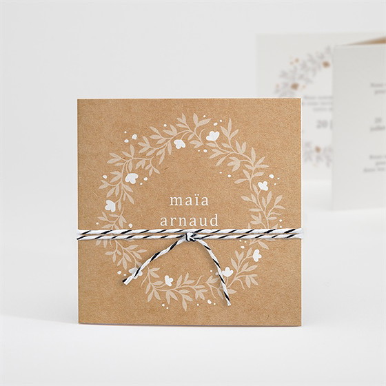 Faire-part mariage gravure accordéon