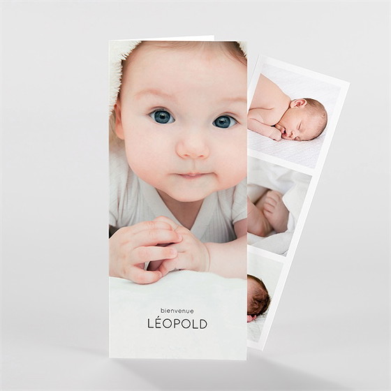 Faire-part naissance tendre silhouette photomaton