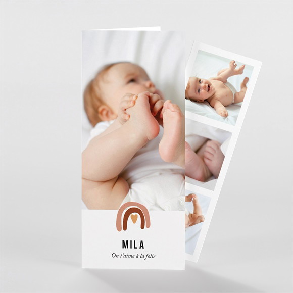Faire-part naissance Arc en Ciel photomaton réf.N98184