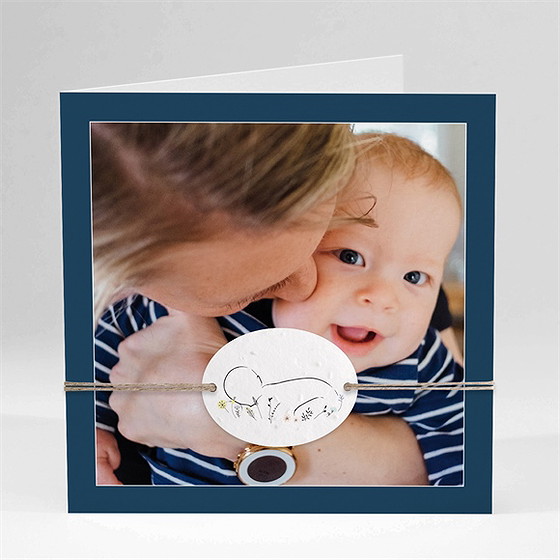 Faire-part naissance intime ensemencé