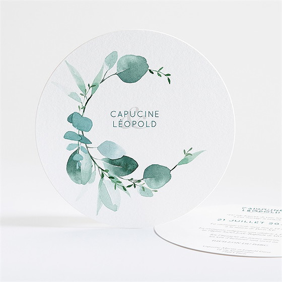 Faire-part mariage grande esquisse rond