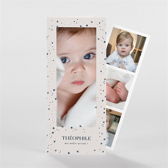 Faire-part naissance petit astre photomaton