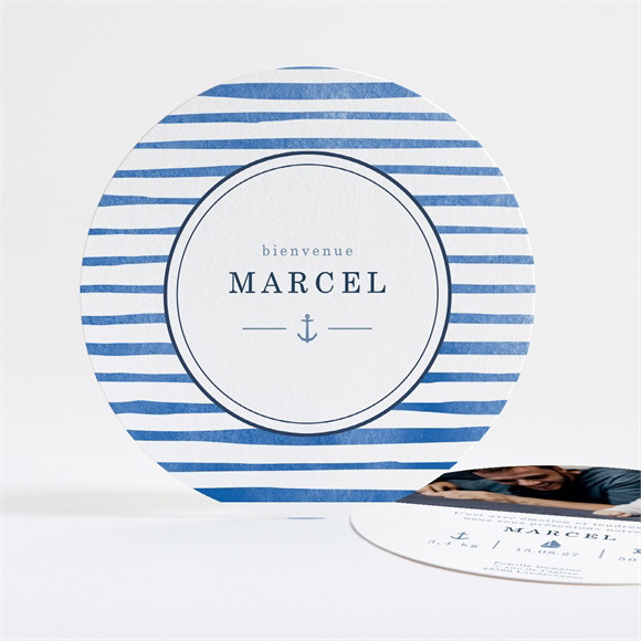 Faire-part naissance Notre Petit Marin rond réf.N321194