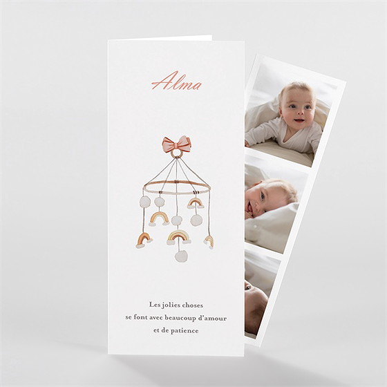 Faire-part naissance joli petit mobile photomaton