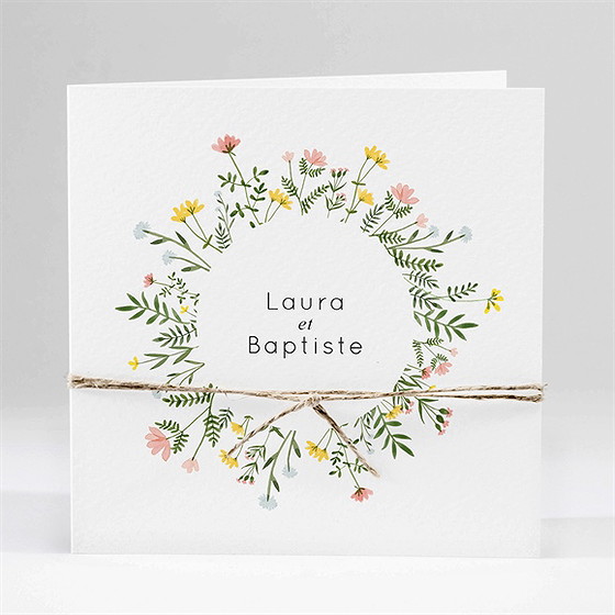 Faire-part mariage joie champetre