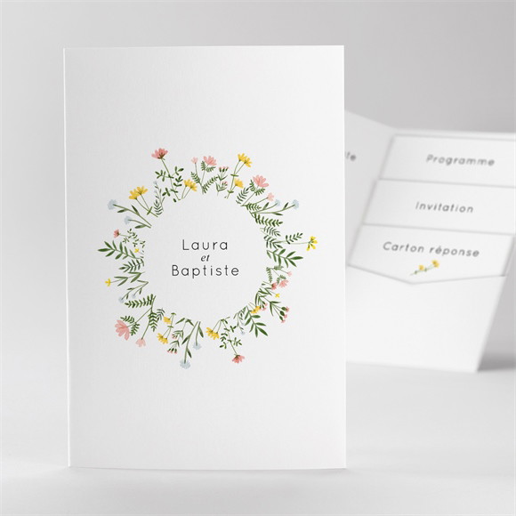 Faire-part mariage Joie Champetre pocketfold réf.N84132