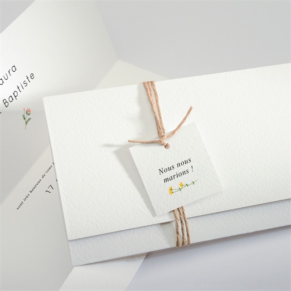 Faire-part mariage Joie Champetre pochette réf.N94168