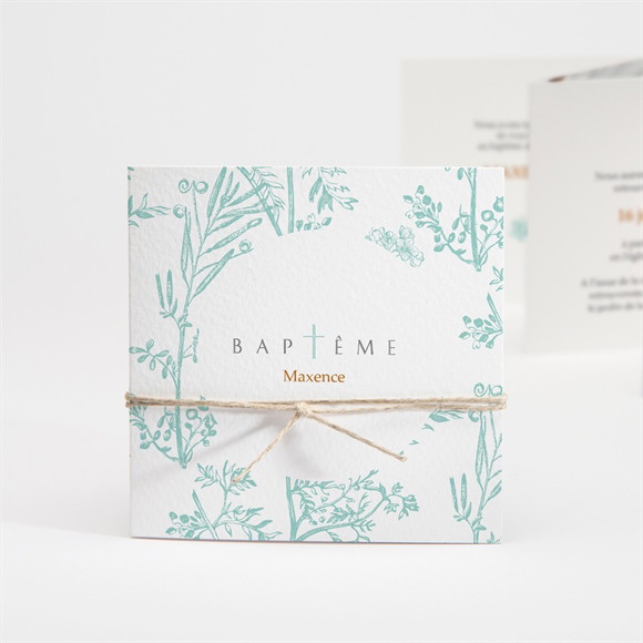 Faire-part de baptême Gravure en rond accordéon réf.N831145