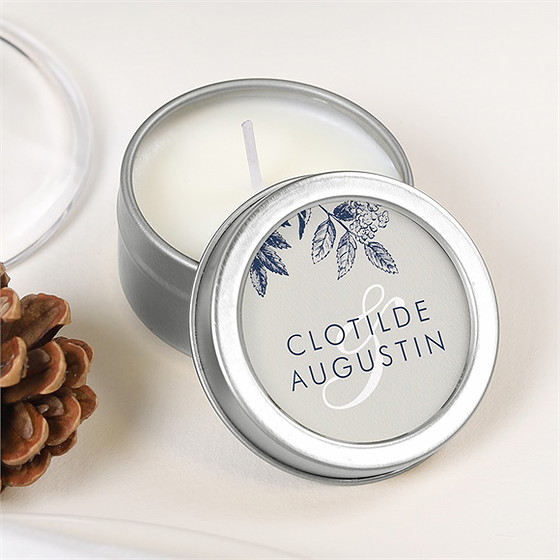 Bougie mariage esperluette - argent