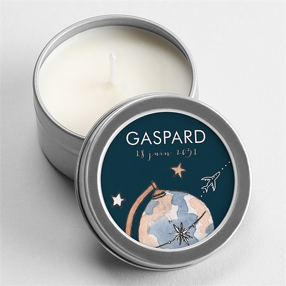 Bougie naissance mon premier passeport - argent