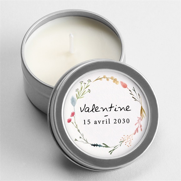 Bougie naissance Poésie Argent réf.N3601262