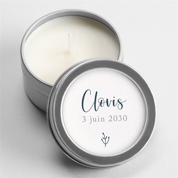 Bougie naissance Pêle Mêle - Argent réf.N3601267