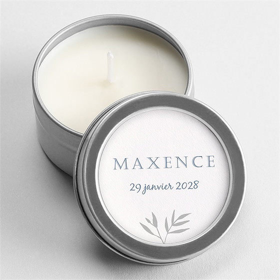 Bougie naissance le voici ! argent