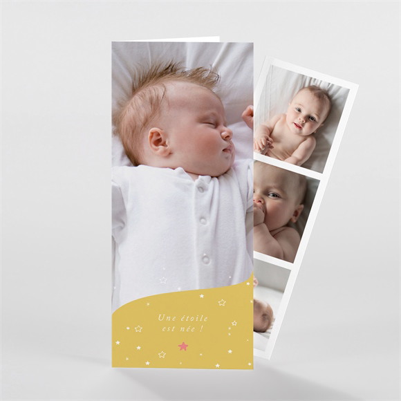 Faire-part naissance En Jaune toute photomaton réf.N981100