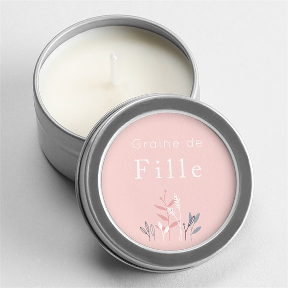 Bougie naissance Graine de fille - Argent réf.N3601279