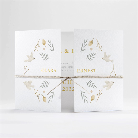 Faire-part mariage Céleste 2 volets réf.N701128