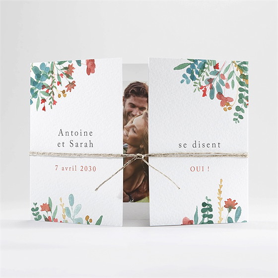 Faire-part mariage notre promesse 2 volets