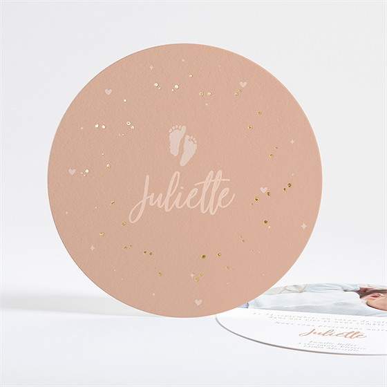 Faire-part naissance ses petits petons rond